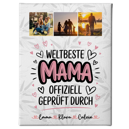 Leinwand Mama Fotocollage Mama Weltbeste Mama Offiziell Geprüft Durch Geschenk 1