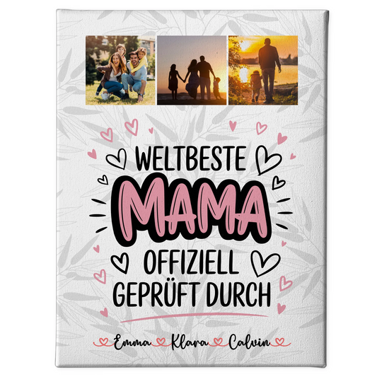 Leinwand Mama Fotocollage Mama Weltbeste Mama Offiziell Geprüft Durch Geschenk 1