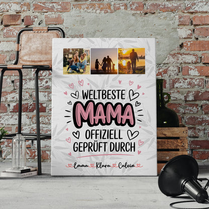 Leinwand Mama Fotocollage Mama Weltbeste Mama Offiziell Geprüft Durch Geschenk 4
