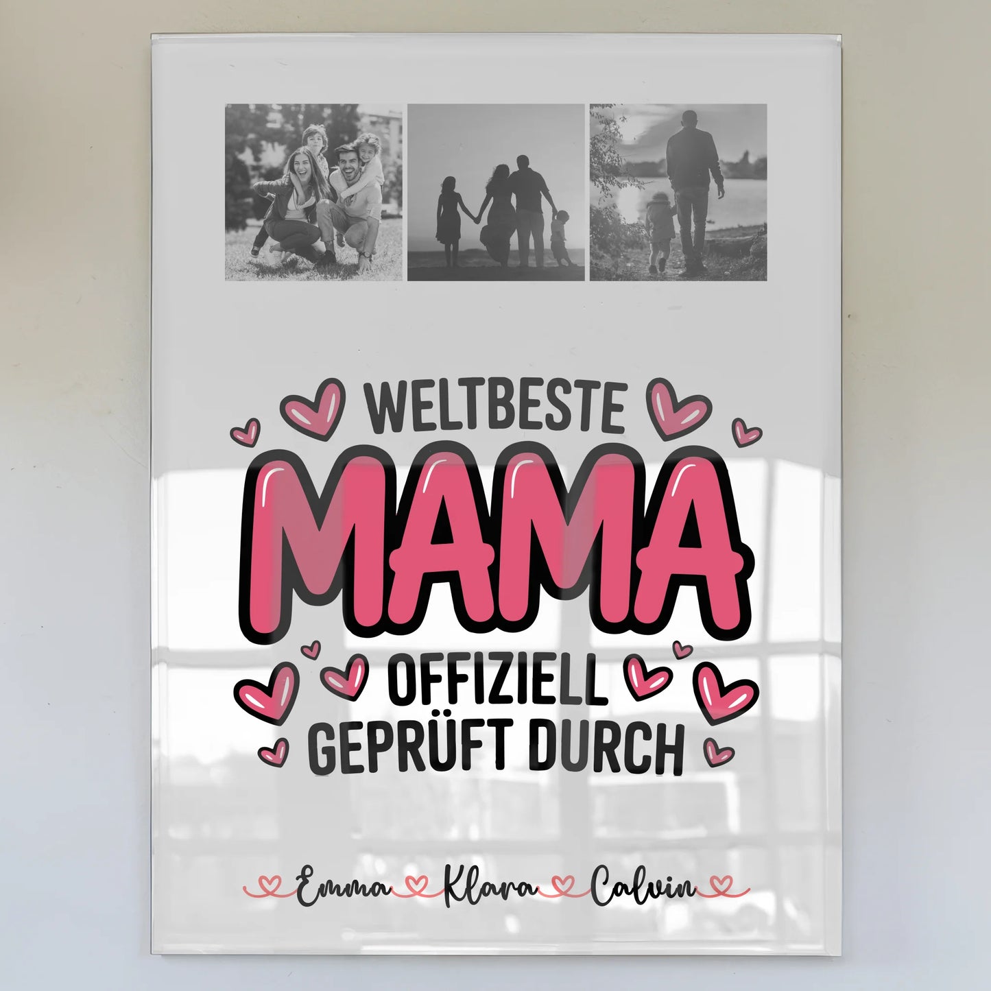 Mama Plakat mit Fotocollage für Mama Weltbeste Mama Offiziell Geprüft Durch 1