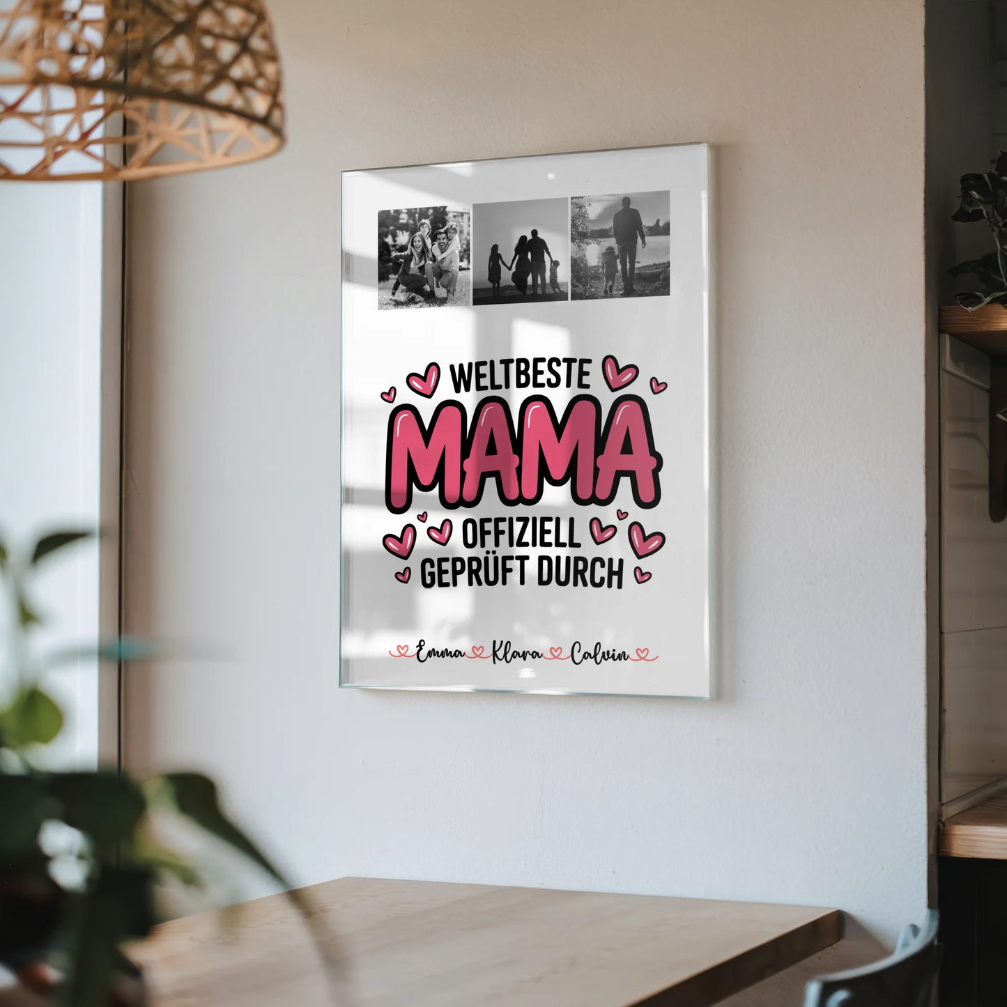 Mama Plakat mit Fotocollage für Mama Weltbeste Mama Offiziell Geprüft Durch 4