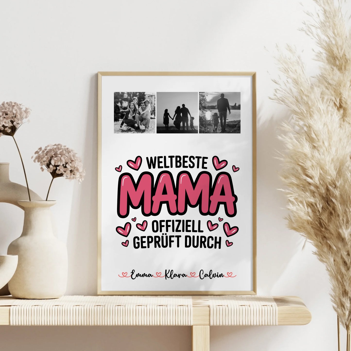 Mama Tochter Poster Fotocollage für Mama Weltbeste Mama Offiziell Geprüft Durch