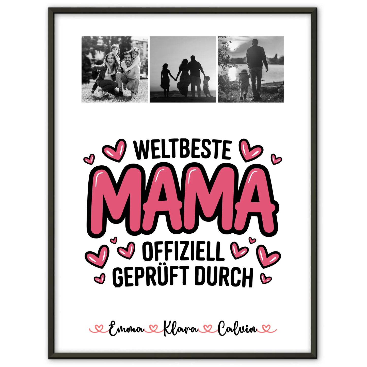 Mama Tochter Poster Fotocollage für Mama Weltbeste Mama Offiziell Geprüft Durch