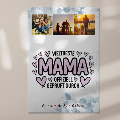 Weltbeste Mama Offiziell Geprüft Durch Personalisiertes Mama Plakat und Fotocollage 1