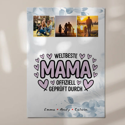 Weltbeste Mama Offiziell Geprüft Durch Personalisiertes Mama Plakat und Fotocollage 7