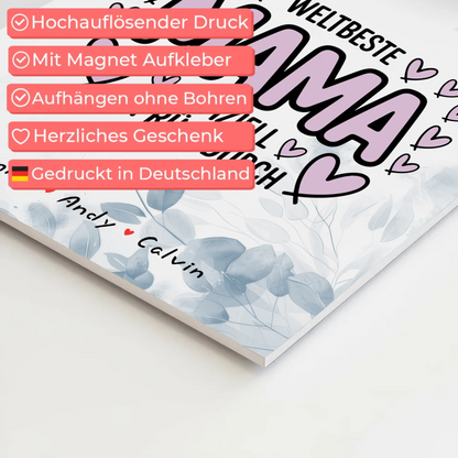 Weltbeste Mama Offiziell Geprüft Durch Personalisiertes Mama Plakat und Fotocollage 10