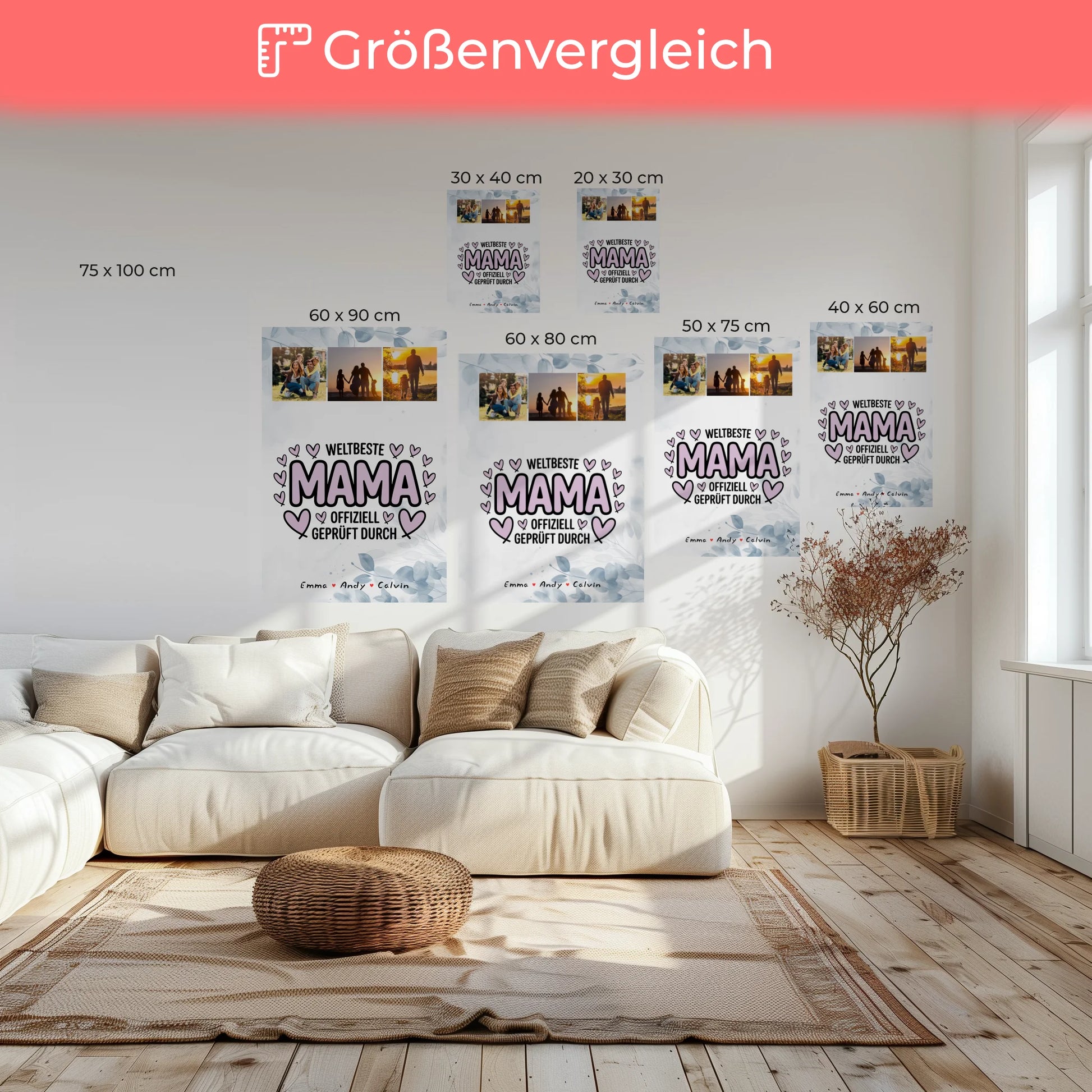 Weltbeste Mama Plakat Leinwand mit Mama Fotocollage Offiziell Geprüft Durch 6