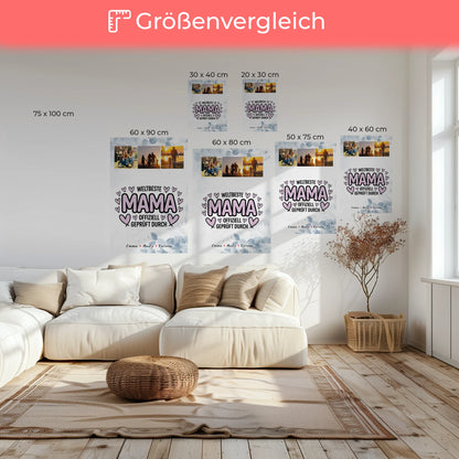 Weltbeste Mama Plakat Leinwand mit Mama Fotocollage Offiziell Geprüft Durch 6