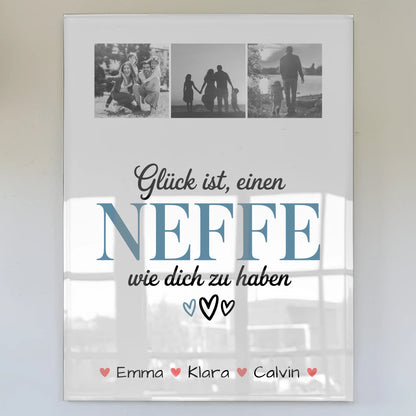 Foto Acrylglas Geschenk Fotocollage Neffe Glück Ist einen Neffe Wie Dich Zu Haben personalisiert 1