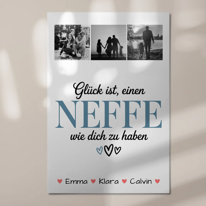 Fotoboard Magnet Poster Geschenk Fotocollage Neffe Glück Ist einen Neffe Wie Dich Zu Haben 1