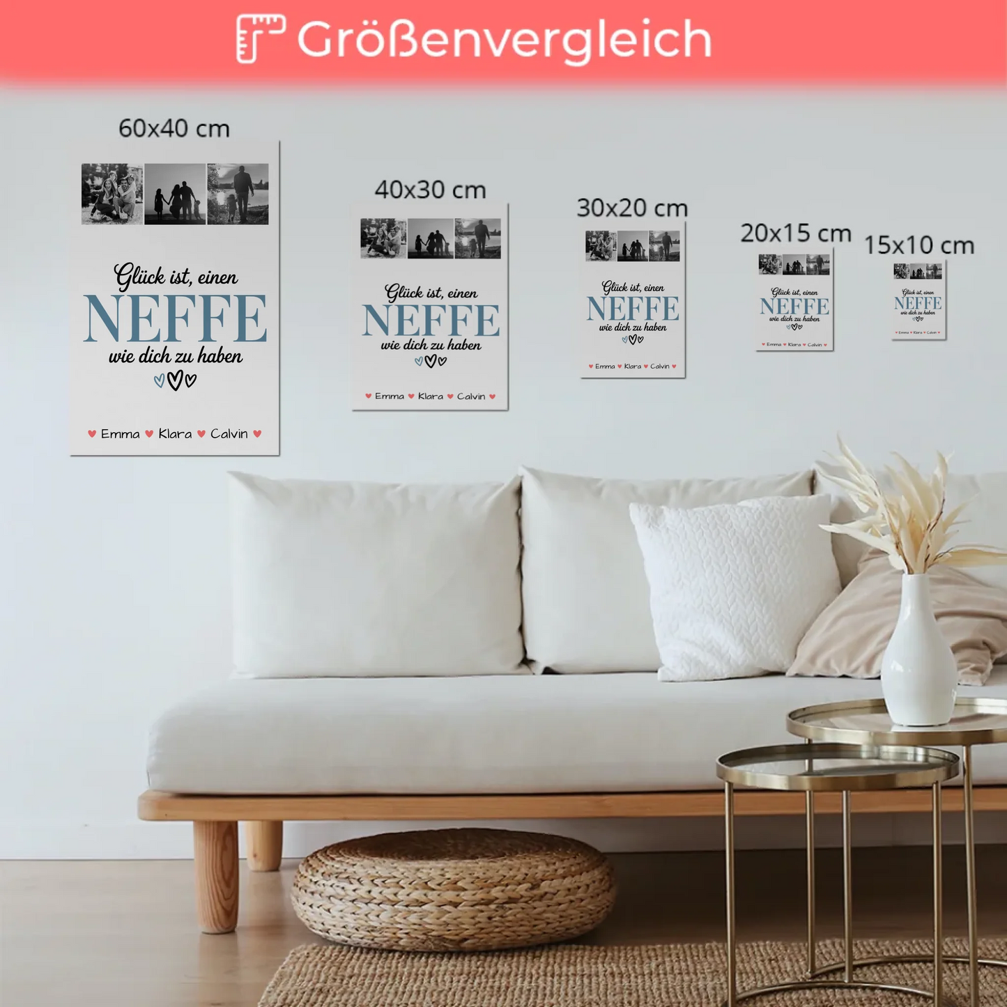 Fotoboard Magnet Poster Geschenk Fotocollage Neffe Glück Ist einen Neffe Wie Dich Zu Haben