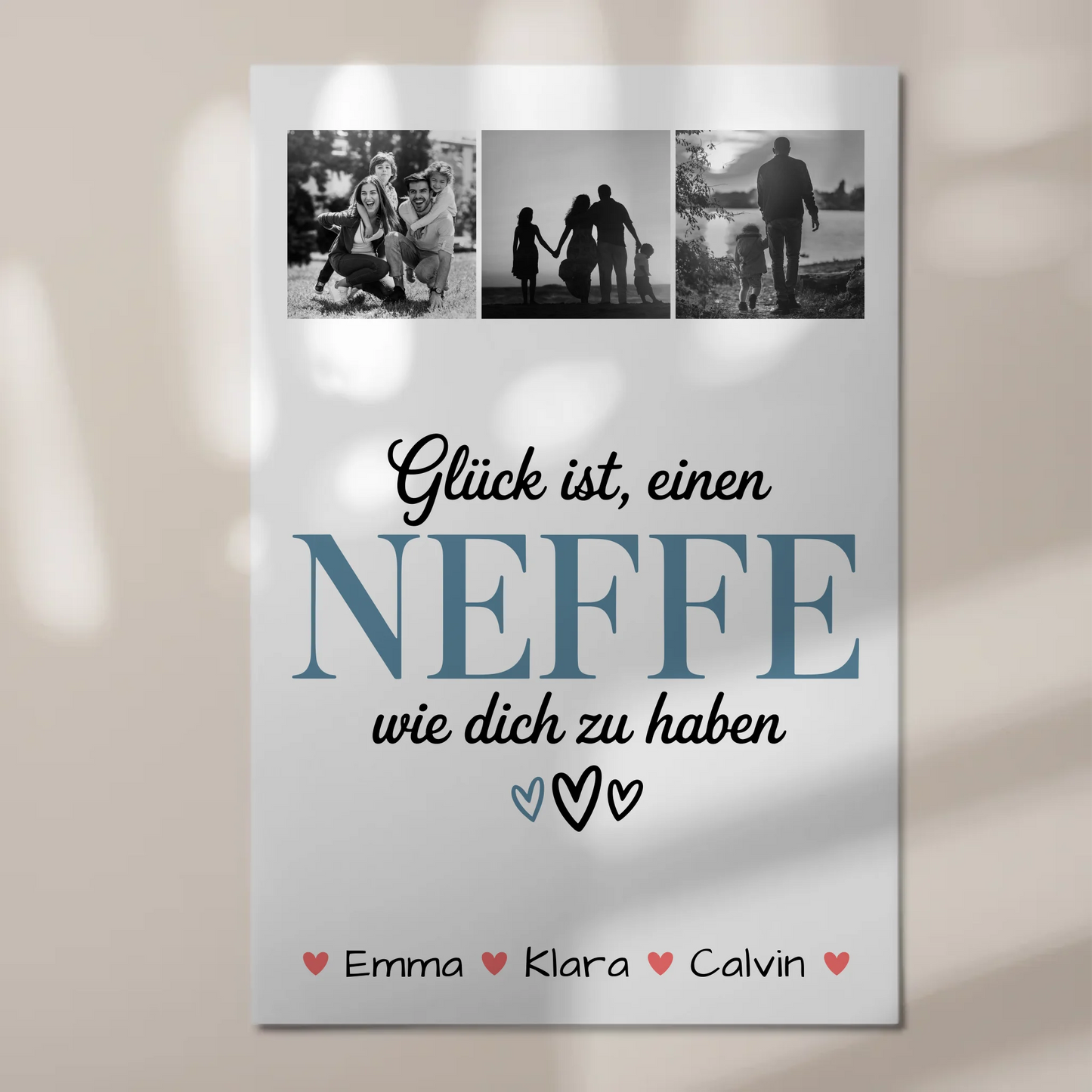 Fotoboard Magnet Poster Geschenk Fotocollage Neffe Glück Ist einen Neffe Wie Dich Zu Haben