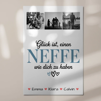 Fotoboard Magnet Poster Geschenk Fotocollage Neffe Glück Ist einen Neffe Wie Dich Zu Haben
