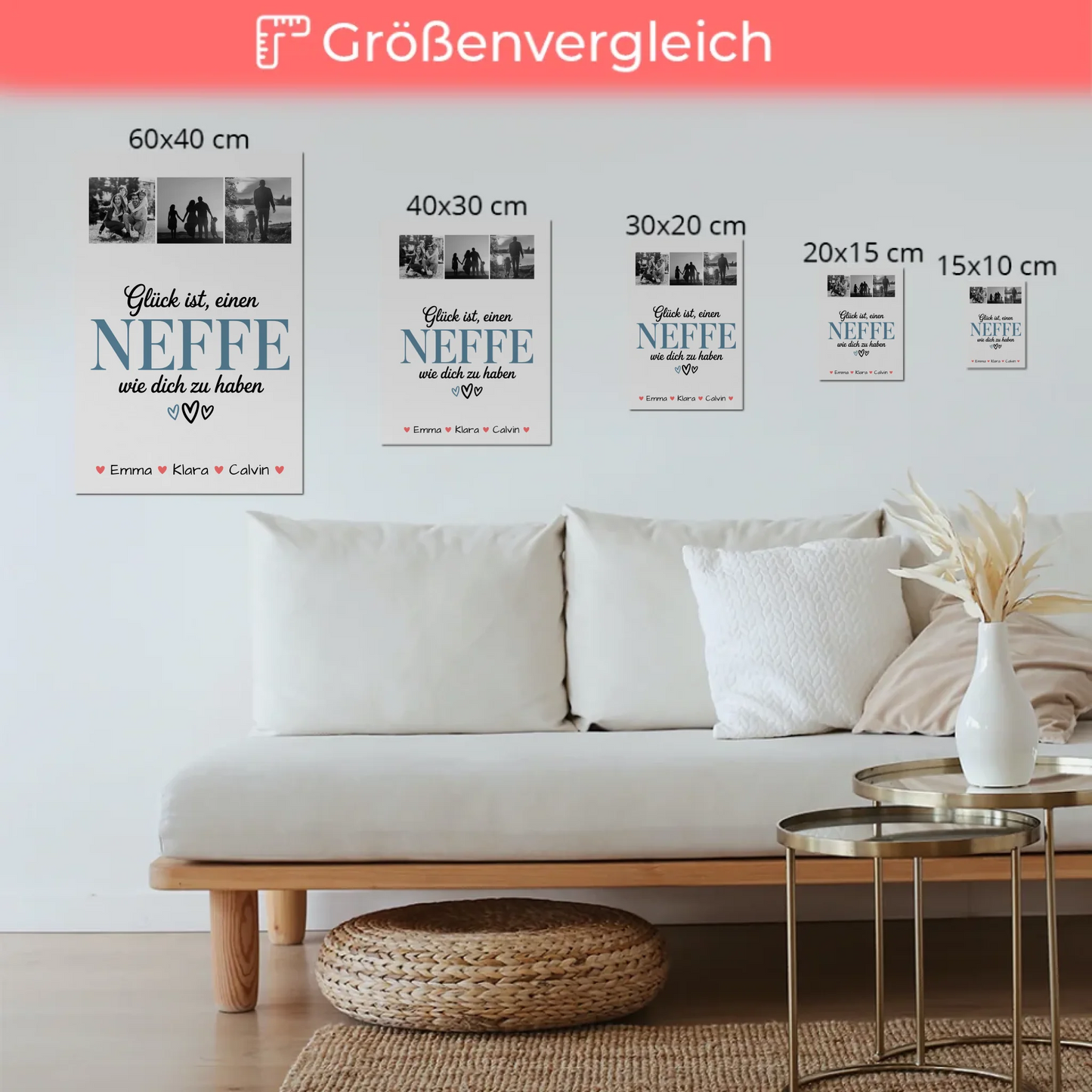 Fotoboard Magnet Poster Geschenk Fotocollage Neffe Glück Ist einen Neffe Wie Dich Zu Haben