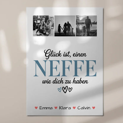 Fotoboard Magnet Poster Geschenk Fotocollage Neffe Glück Ist einen Neffe Wie Dich Zu Haben