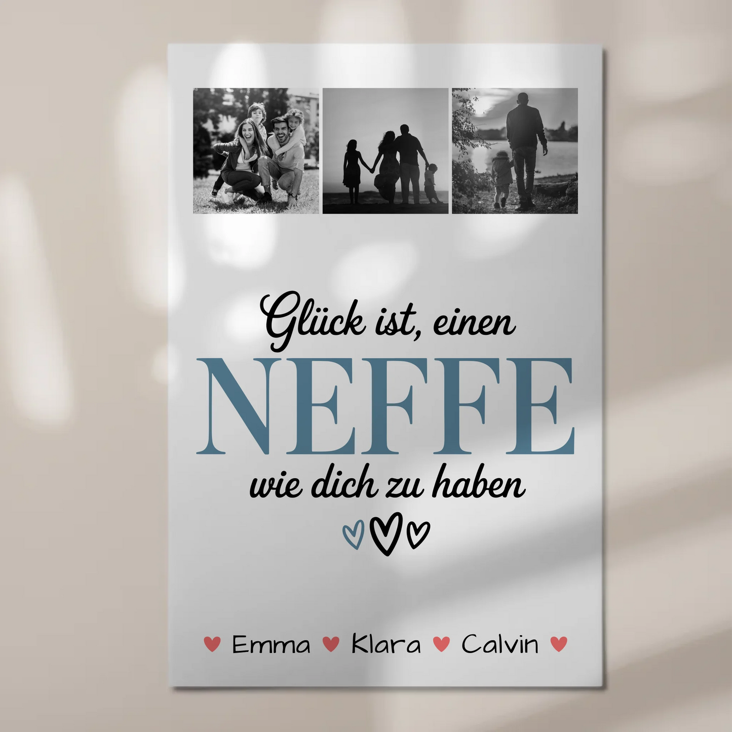 Fotoboard Magnet Poster Geschenk Fotocollage Neffe Glück Ist einen Neffe Wie Dich Zu Haben