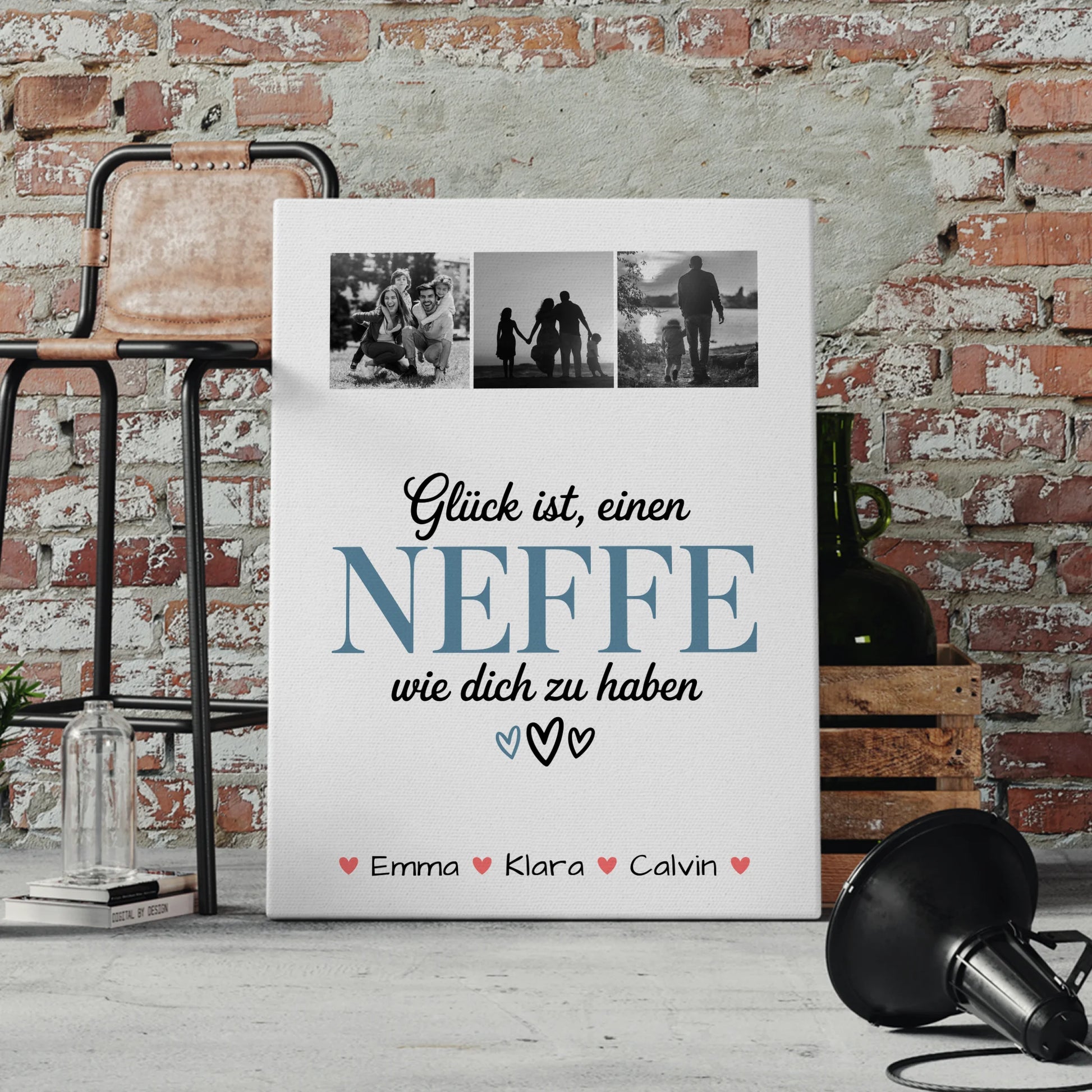 Personalisierte Leinwand Geschenk Fotocollage Neffe Glück Ist einen Neffe Wie Dich Haben 4