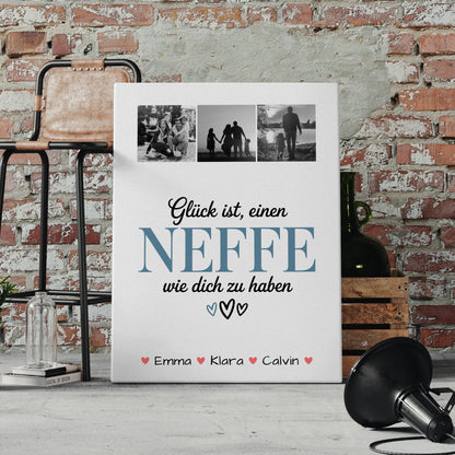 Personalisierte Leinwand Geschenk Fotocollage Neffe Glück Ist einen Neffe Wie Dich Haben 4