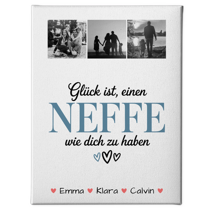 Personalisierte Leinwand Geschenk Fotocollage Neffe Glück Ist einen Neffe Wie Dich Haben 1