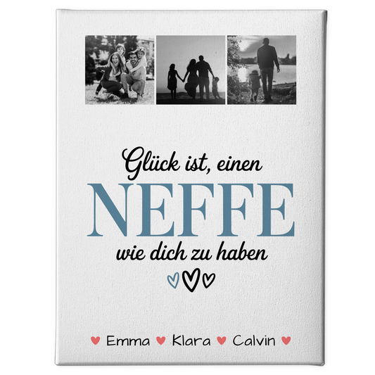 Personalisierte Leinwand Geschenk Fotocollage Neffe Glück Ist einen Neffe Wie Dich Haben 1
