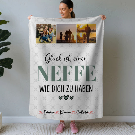 Kuscheldecke Mit Namen Fotocollage Neffe Glück Ist einen Neffe Wie Dich Zu Haben Geschenk 1