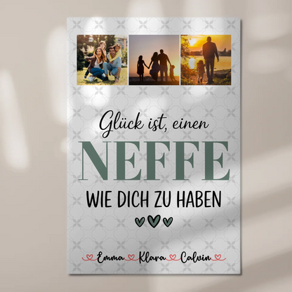 Personalisierte Fotoboard Magnet Wandbild Fotocollage Neffe Glück Ist Einen Neffe Wie Dich Zu Haben
