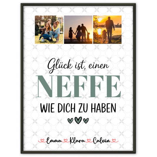 Poster Personalisiert Fotocollage Neffe Glück Ist einen Neffe Wie Dich Zu Haben Geschenkidee