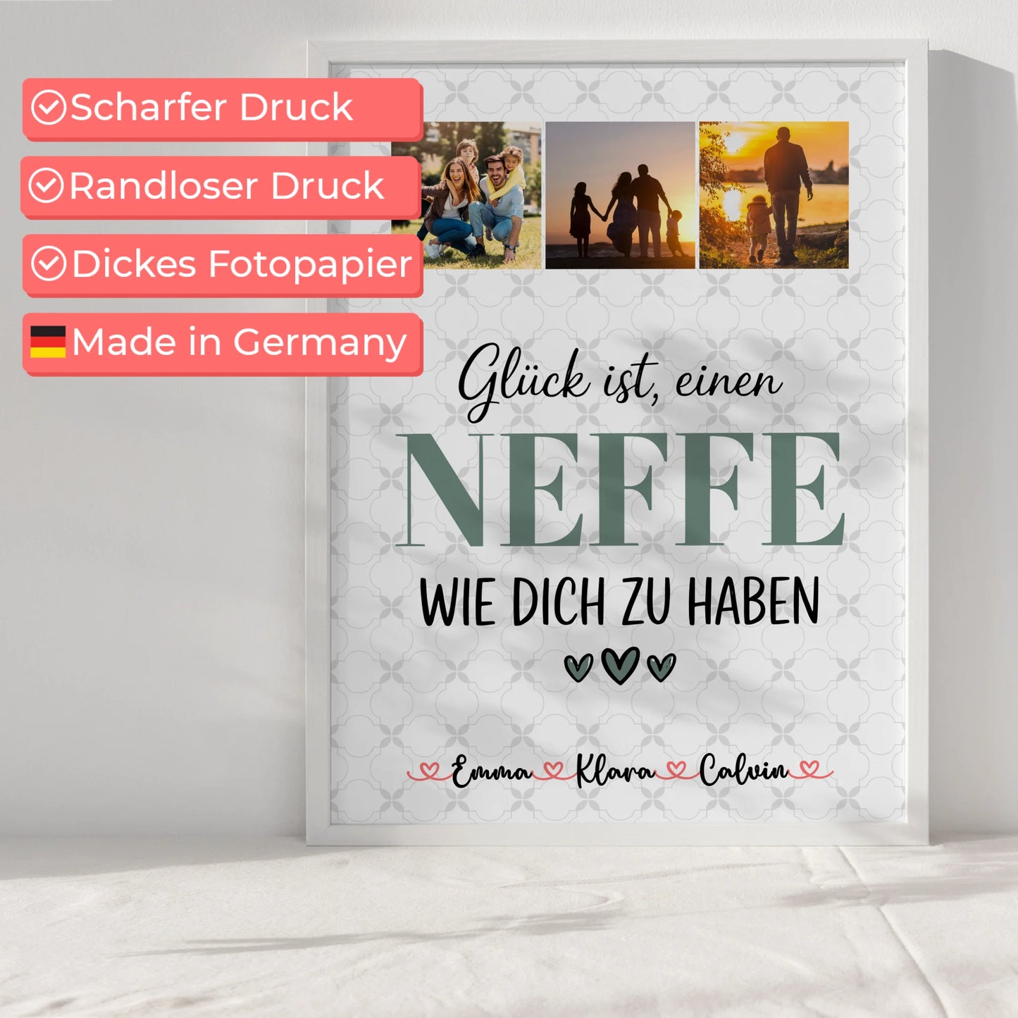 Poster Personalisiert Fotocollage Neffe Glück Ist einen Neffe Wie Dich Zu Haben Geschenkidee