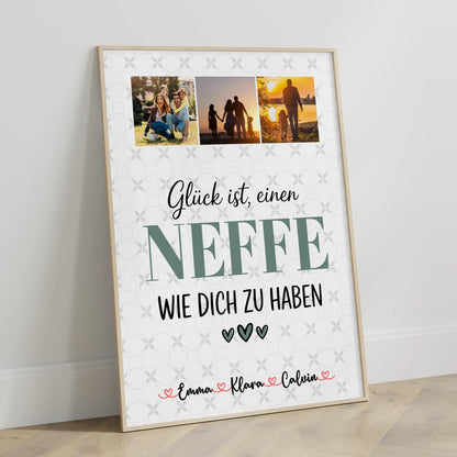 Poster Personalisiert Fotocollage Neffe Glück Ist einen Neffe Wie Dich Zu Haben Geschenkidee