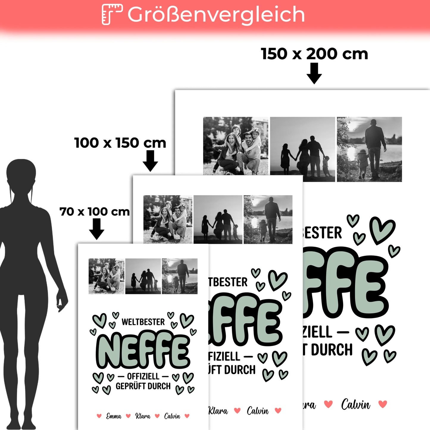 Personalisierte Decke Mit Namen Fotocollage für Neffe Weltbester Neffe Offiziell Geprüft Durch 5