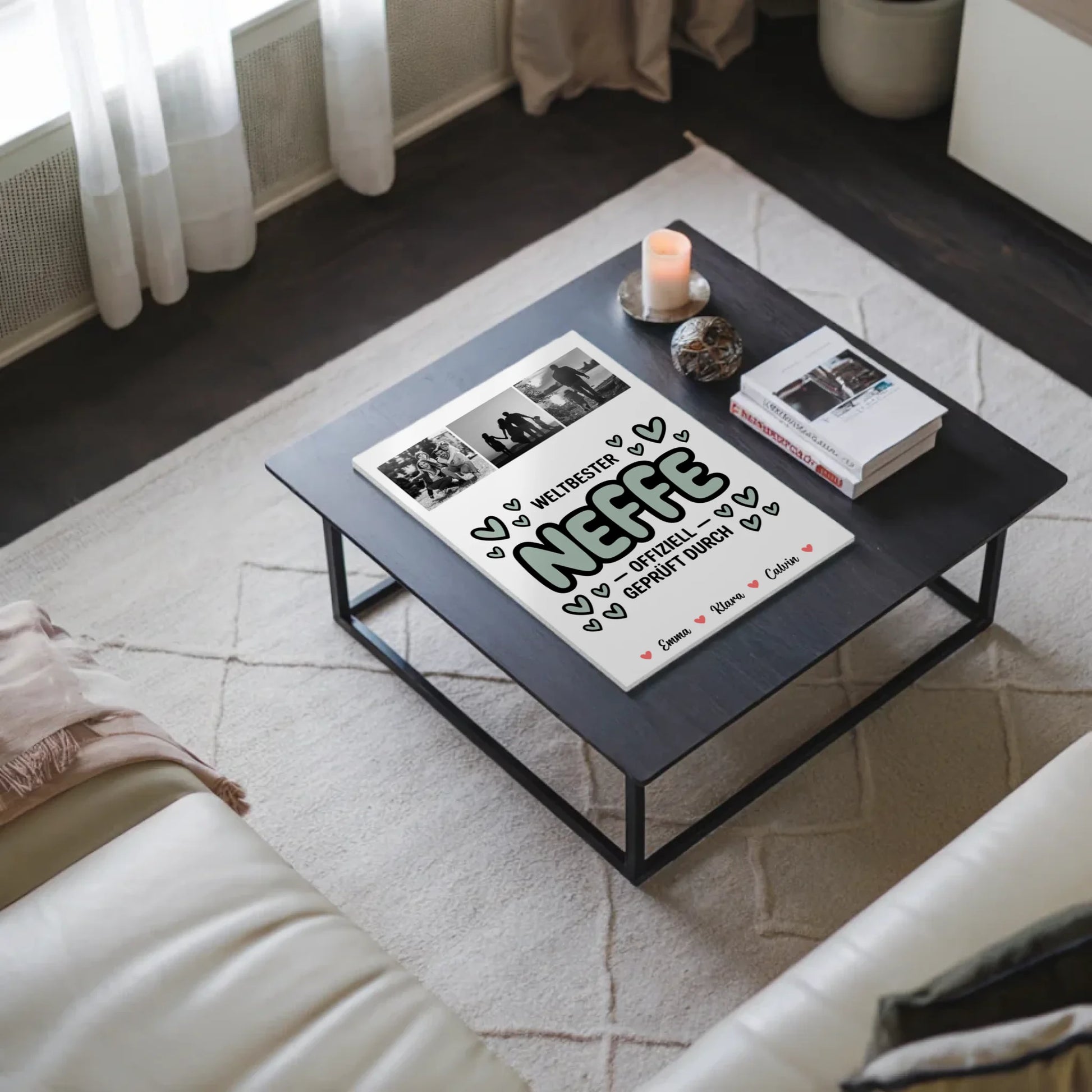 Fotoboard Magnet Wandbild Fotocollage für Neffe Weltbester Neffe Offiziell Geprüft Durch personalisiertes Geschenk 3