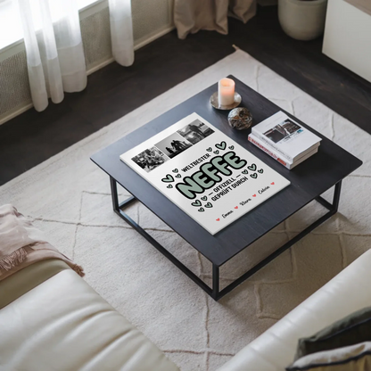 Fotoboard Magnet Wandbild Fotocollage für Neffe Weltbester Neffe Offiziell Geprüft Durch personalisiertes Geschenk