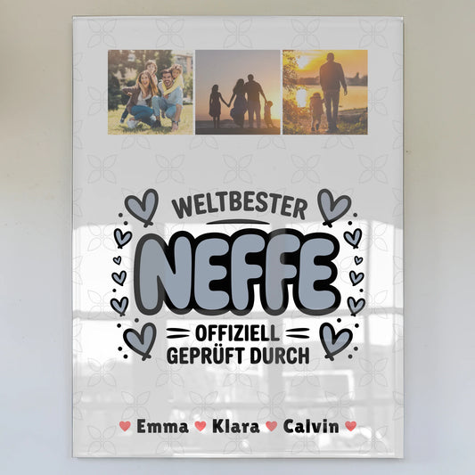 Foto Mit Acrylglas Neffe Fotocollage Weltbester Neffe Offiziell Geprüft Durch 1