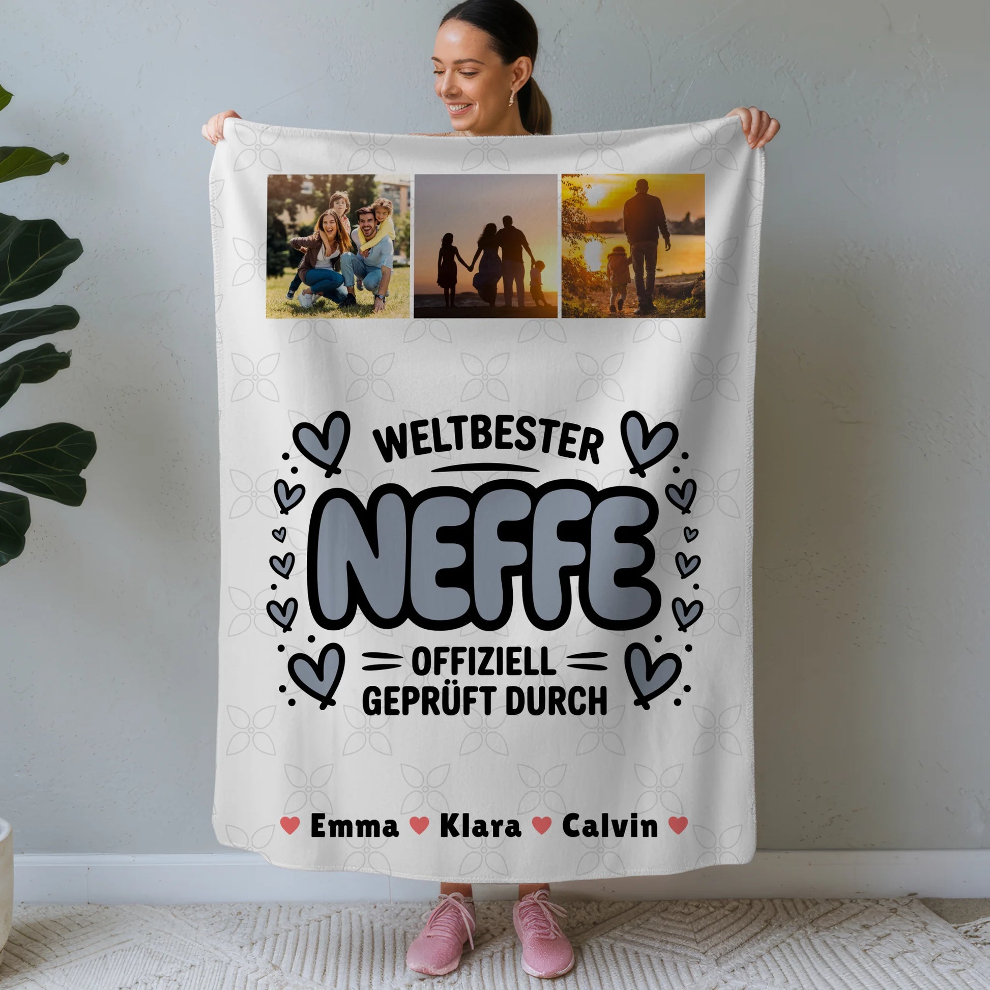 Personalisierte Decke Mit Namen Neffe Fotocollage Weltbester Neffe Offiziell Geprüft Durch 1