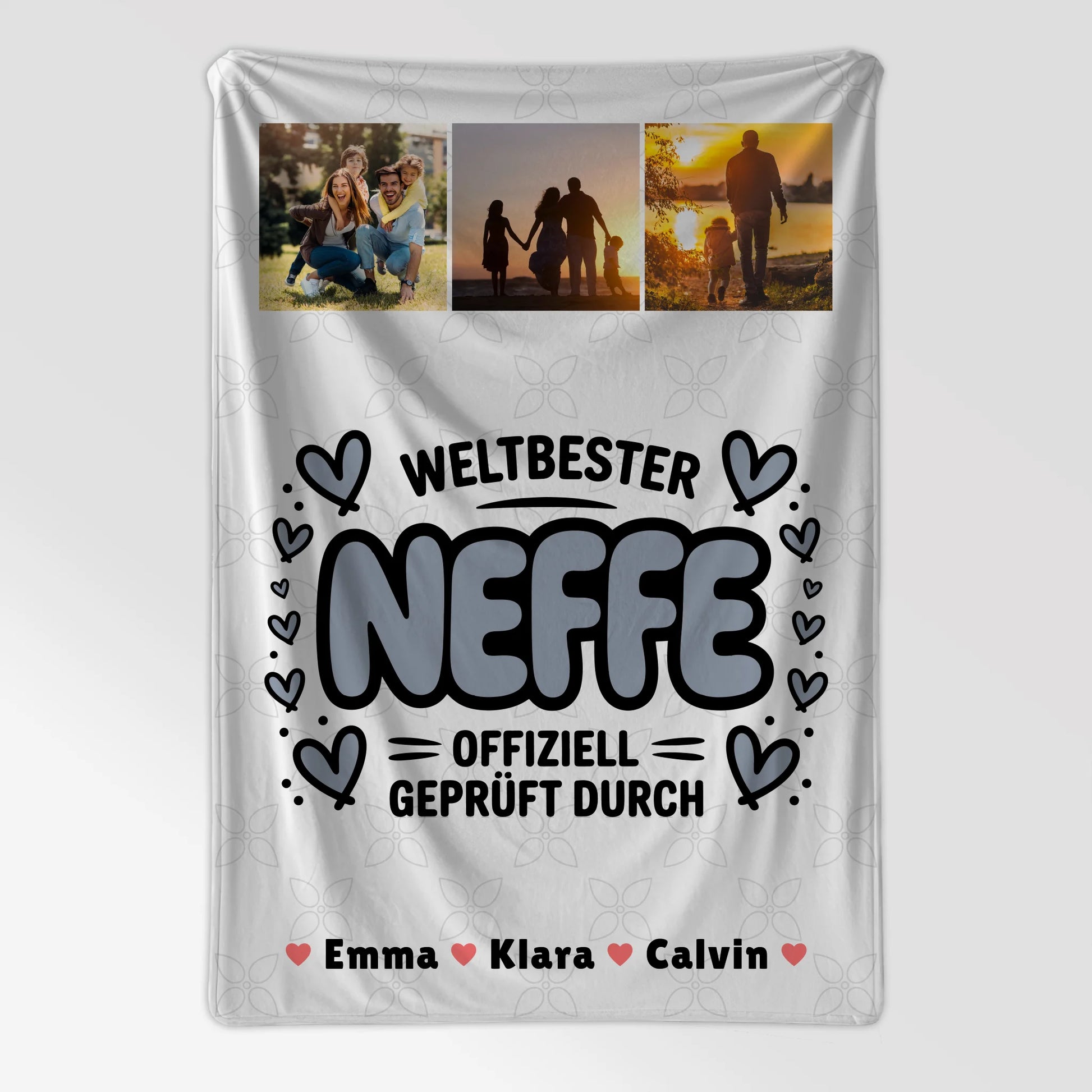 Personalisierte Decke Mit Namen Neffe Fotocollage Weltbester Neffe Offiziell Geprüft Durch 7