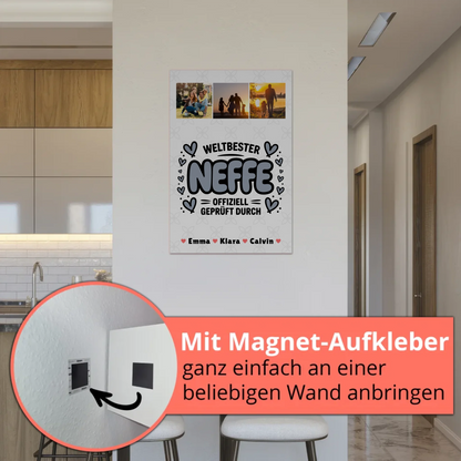 Fotoboard Magnet Wandbild Neffe Fotocollage Weltbester Neffe Offiziell Geprüft Durch 5