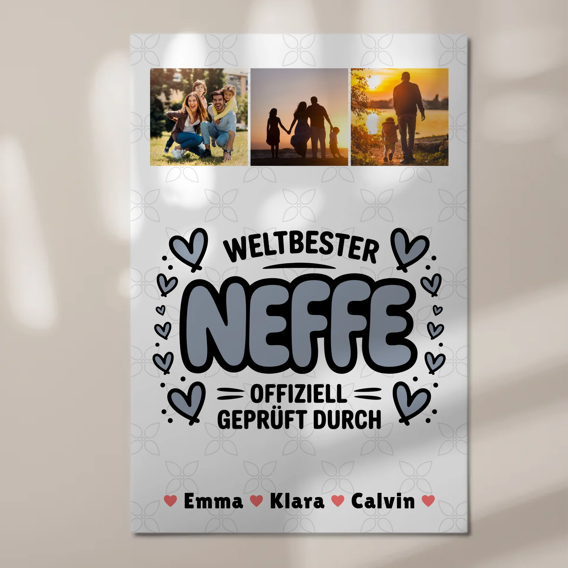 Fotoboard Magnet Wandbild Neffe Fotocollage Weltbester Neffe Offiziell Geprüft Durch 1