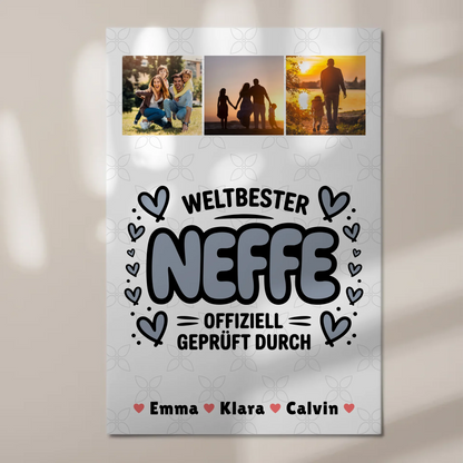 Fotoboard Magnet Wandbild Neffe Fotocollage Weltbester Neffe Offiziell Geprüft Durch 1