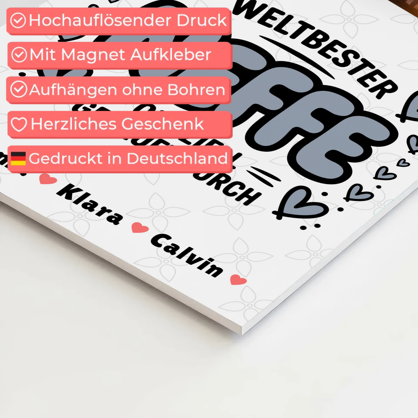 Fotoboard Magnet Wandbild Neffe Fotocollage Weltbester Neffe Offiziell Geprüft Durch 4