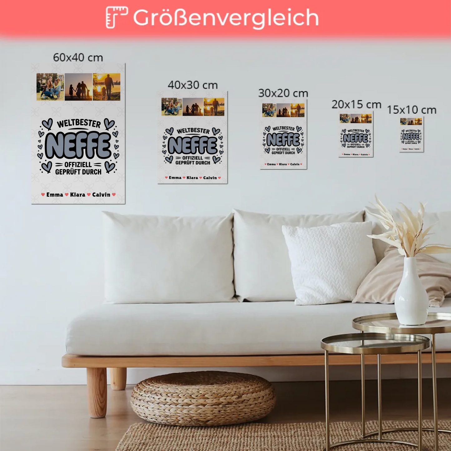 Fotoboard Magnet Wandbild Neffe Fotocollage Weltbester Neffe Offiziell Geprüft Durch