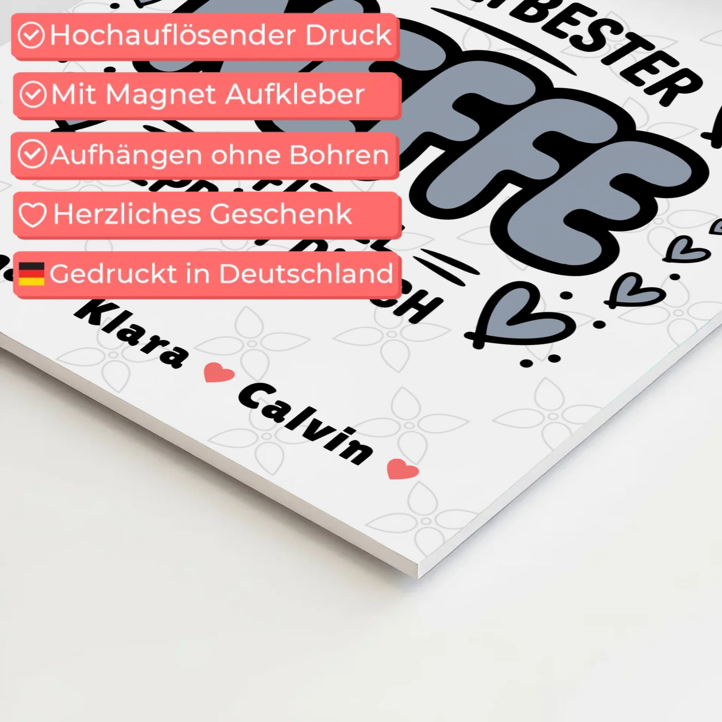 Fotoboard Magnet Wandbild Neffe Fotocollage Weltbester Neffe Offiziell Geprüft Durch