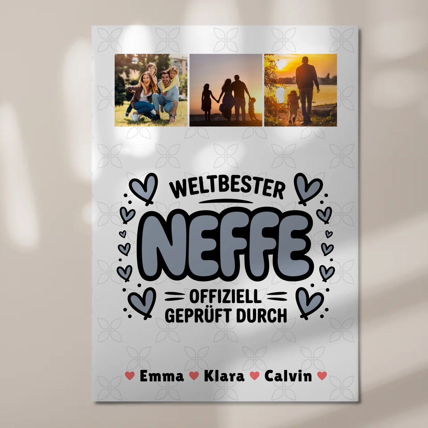 Fotoboard Magnet Wandbild Neffe Fotocollage Weltbester Neffe Offiziell Geprüft Durch