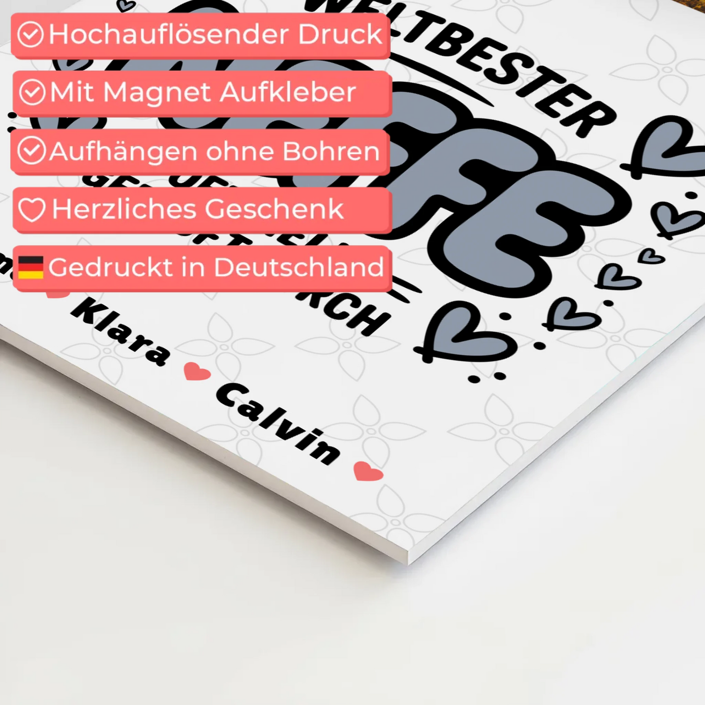 Fotoboard Magnet Wandbild Neffe Fotocollage Weltbester Neffe Offiziell Geprüft Durch