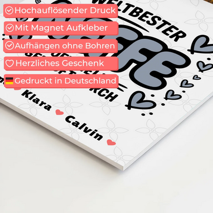 Fotoboard Magnet Wandbild Neffe Fotocollage Weltbester Neffe Offiziell Geprüft Durch