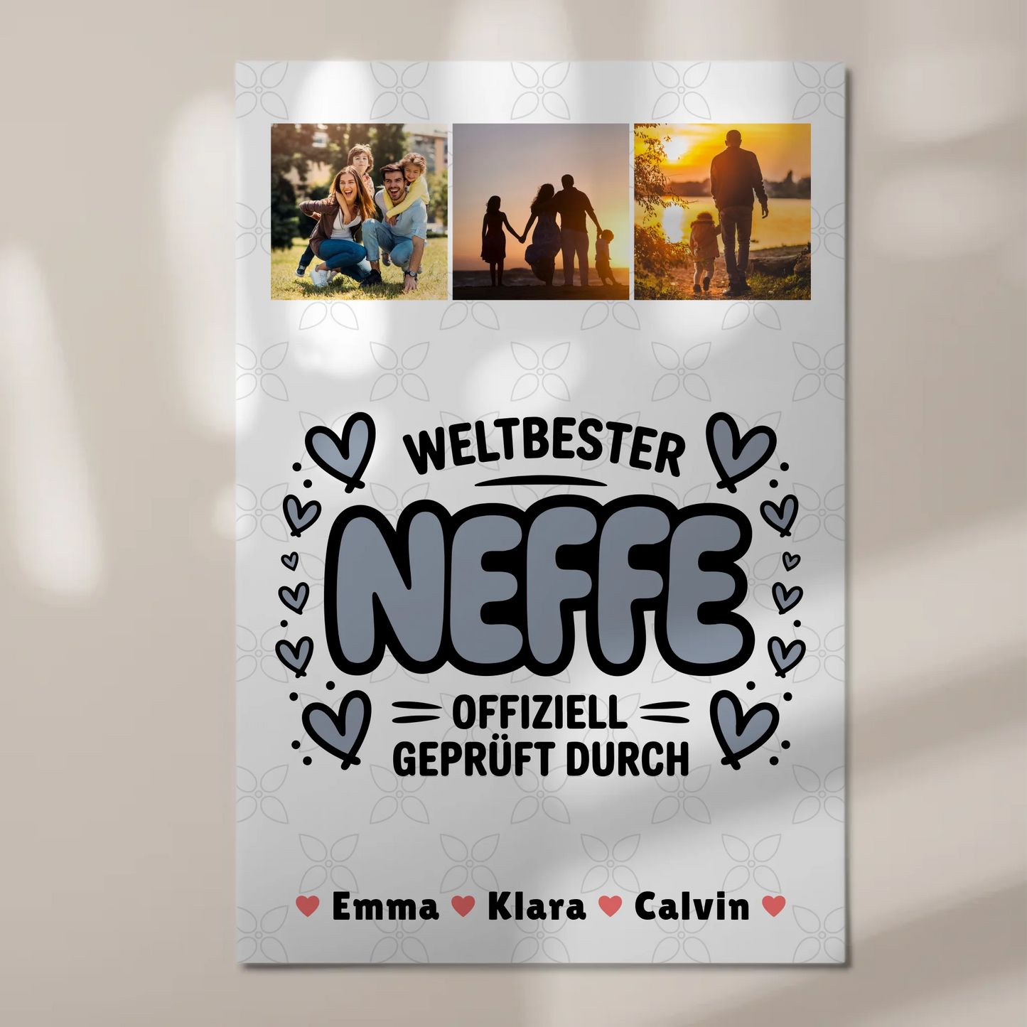 Fotoboard Magnet Wandbild Neffe Fotocollage Weltbester Neffe Offiziell Geprüft Durch