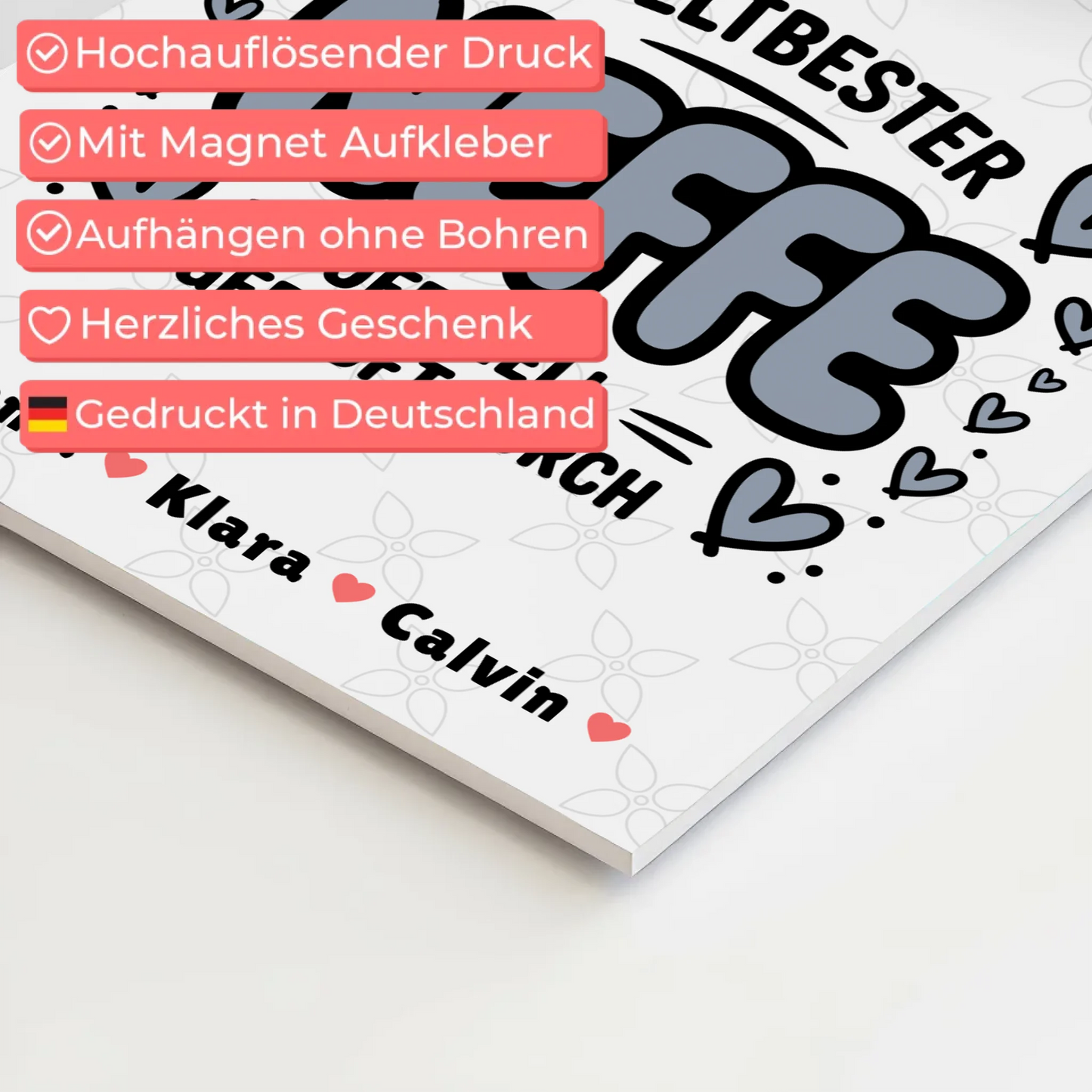 Fotoboard Magnet Wandbild Neffe Fotocollage Weltbester Neffe Offiziell Geprüft Durch