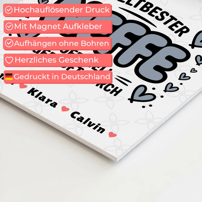 Fotoboard Magnet Wandbild Neffe Fotocollage Weltbester Neffe Offiziell Geprüft Durch