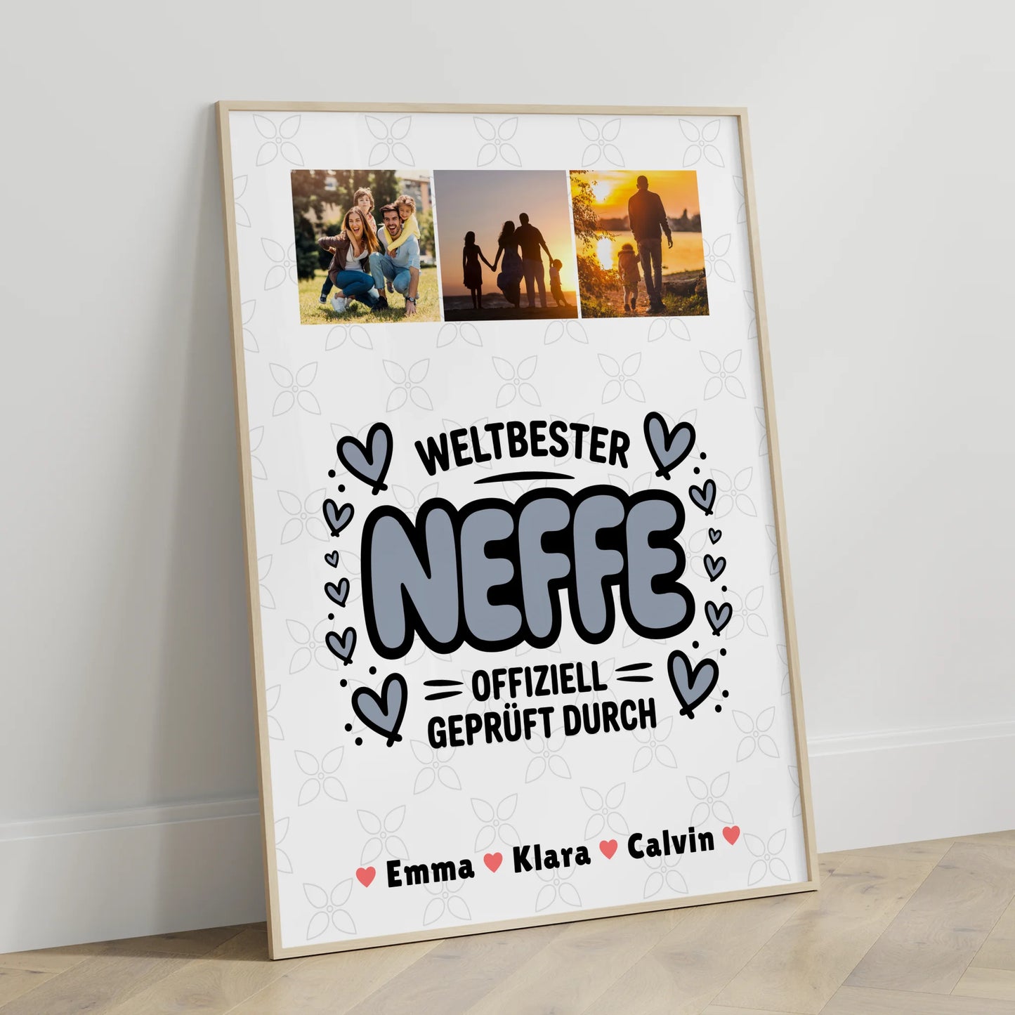 Personalisiertes Poster Datum Neffe Fotocollage Weltbester Neffe Offiziell Geprüft Durch