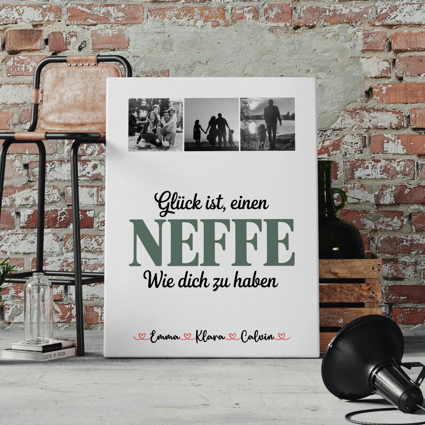 Personalisierte Leinwand Bild Geschenk Fotocollage Neffe Glück Ist Einen Neffe Wie Dich Zu Haben 4