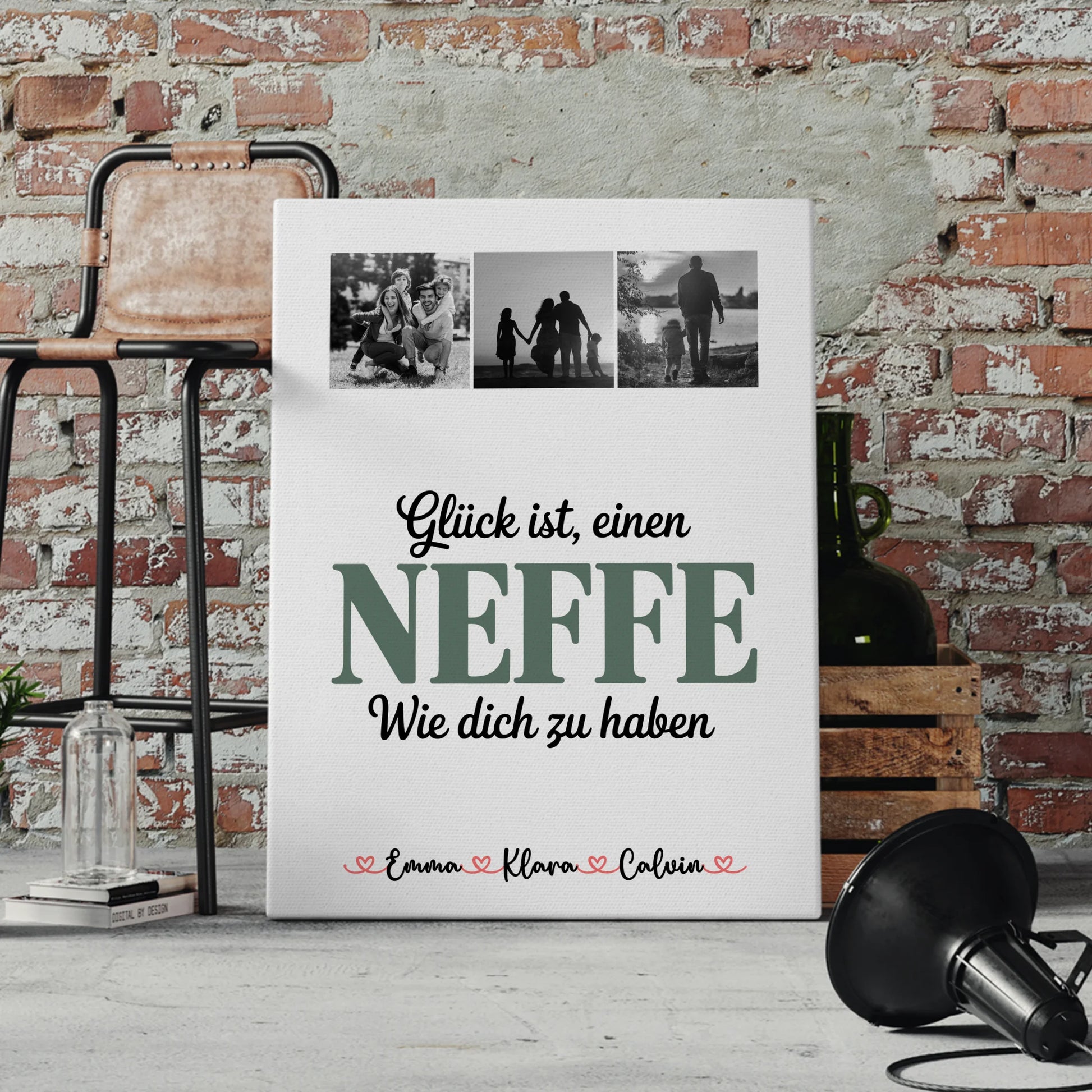Personalisierte Leinwand Bild Geschenk Fotocollage Neffe Glück Ist Einen Neffe Wie Dich Zu Haben 4